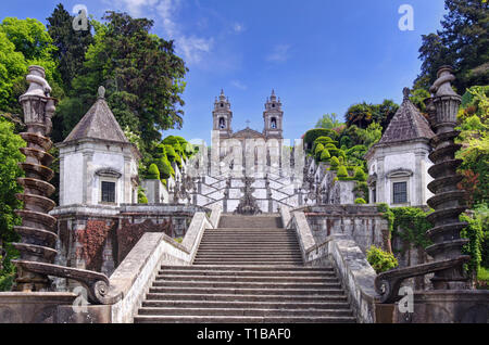 Stairway to the church of Bom Jesus do Monte in Braga, Portugal Stock Photo