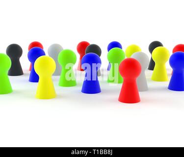 Figures in different colors Stock Photo