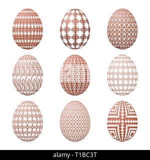 Easter eggs isolated on white background. Vector illustration Stock Vector