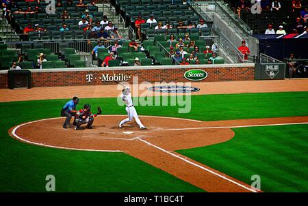 ATLANTA, GEORGIA - September 5, 2018: The Atlanta Braves home opener is on April 1, 2019 against the Chicago Cubs Stock Photo