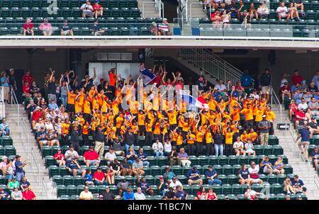 ATLANTA, GEORGIA - September 5, 2018: The Atlanta Braves home opener is on April 1, 2019 against the Chicago Cubs Stock Photo