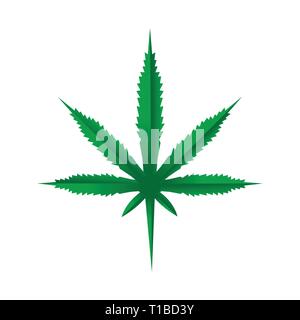 Cannabis Marijuana Weed Geometrical Vector Symbol Graphic Logo Design Template Stock Vector