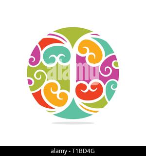 Colorful Ancient Ethnic Number Three Element Vector Symbol Graphic Logo Design Template Stock Vector