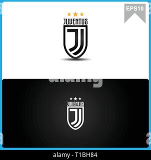 Juventus Football Club flag with italian shield, vector Stock Vector Image  & Art - Alamy