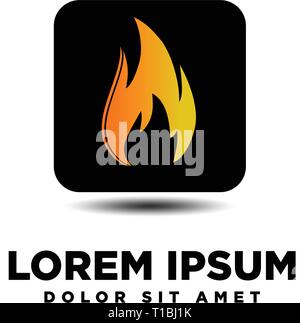 fire logo button app concept Stock Vector