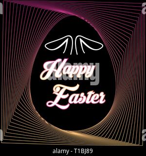 happy Easter calligraphy. design for holiday greeting card and invitation of the happy Easter day Stock Vector
