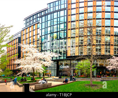 Google UK HQ and YouTube London office at 6 Pancras Square, King's Cross, London Stock Photo