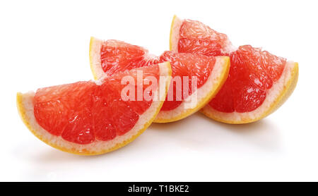 Fresh grapefruit slices isolated on white background Stock Photo