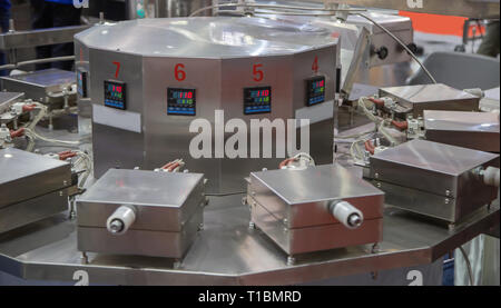 Coconut crispy roll biscuit machine for food industry Stock Photo