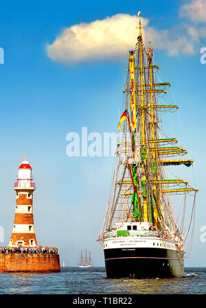 Out in the North sea with the Tall Ships Race, Sunderland 2018, Northeast UK Stock Photo