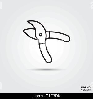 Pruning shears line icon. EPS 10 vector symbol. Stock Vector