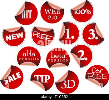Labels badges and stickers with various texts Stock Vector