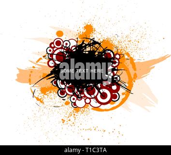 Some grunge elements and circles on white background Stock Vector