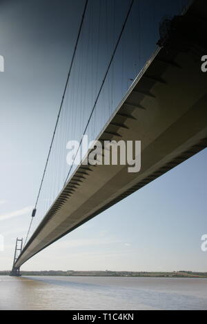 Humber Bridge, UK’s longest single-span suspension bridge Stock Photo