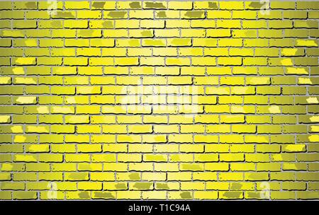 Shiny Yellow Brick Wall - Illustration,  Abstract vector background Stock Vector