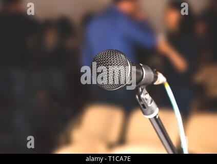 Close-up microphone in conference room Stock Photo