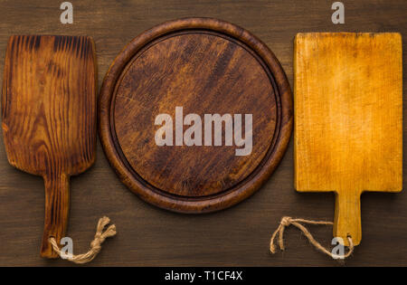 Cutting boards on table. Stock Photo