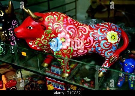 Ceramic bull - Shopping center in LIMA. Department of Lima.PERU                     Stock Photo