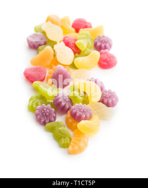 Fruit jelly candies isolated on white background Stock Photo - Alamy