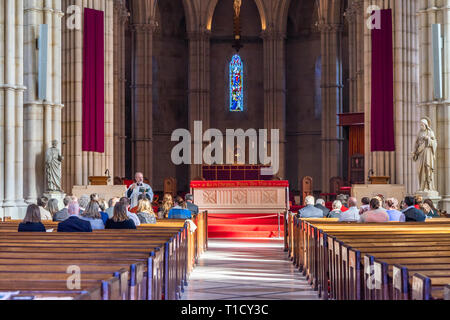 Church service in Arundel Cathedral, Arundel, West Sussex, England, UK Stock Photo