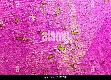 Old wooden background with remains of pieces of scraps of old paint on wood. Texture of an old tree, board with paint, vintage background peeling Stock Photo