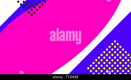 Vaporwave or Retrowave abstract background with gradient. Colorful shapes with memphis geometric elements. Stock Vector