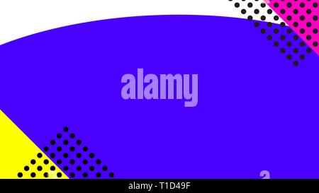 Vaporwave or Retrowave abstract background with gradient. Colorful shapes with memphis geometric elements. Stock Vector