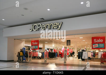 Lawrence Township New Jersey, February 24, 2019:JCPenney store in shopping mall. Stock Photo