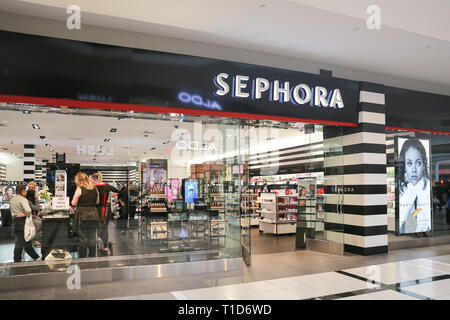 Sephora, the beauty store, in Times Square in New York on ...