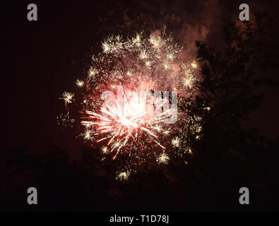 Fireworks on new year night Stock Photo
