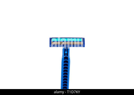 New disposable razor blade, on white background, isolated. Stock Photo