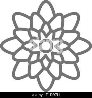 Agave, mexican flowers line icon. Isolated on white background Stock Vector
