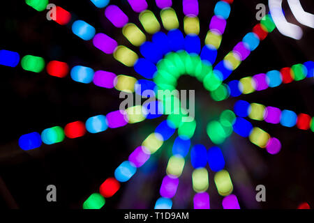 abstract background of blurred neon lights Stock Photo