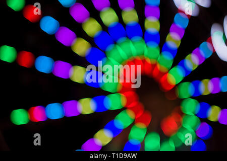 abstract background of blurred neon lights Stock Photo
