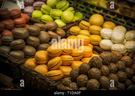 A close-up of colorful cookies at the marketplace Stock Photo
