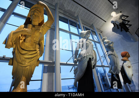 Figurehead Hall in Marinmuseum (Museum of the Navy) on Stumholmen listed World Heritage by UNESCO in Karlskrona, Blekinge, Sweden. December 12th 2008  Stock Photo