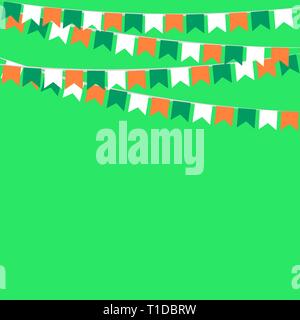 garland of flags in colors of Ireland Stock Vector