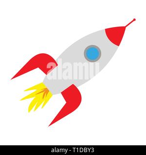space rocket on white background Stock Vector