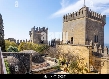 The castle of Almodovar del Rio, Cordoba Province, Andalusia, Spain.  This fortress, of Arab origin, belonged to the Califato of Cordoba. Stock Photo