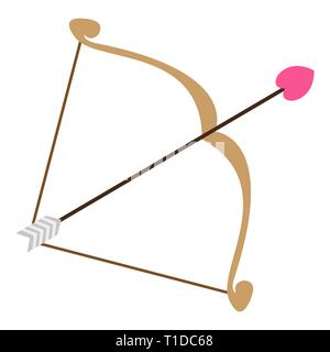 bow with cupid arrow Stock Vector
