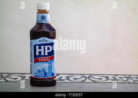 HP Brown Sauce Stock Photo