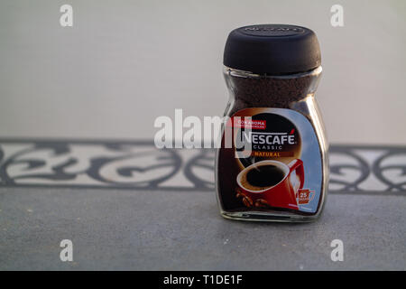 Jar of Nescafe coffee Stock Photo