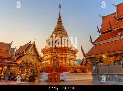 Wat Phrathat Doi Suthep temple in Chiang Mai Stock Photo