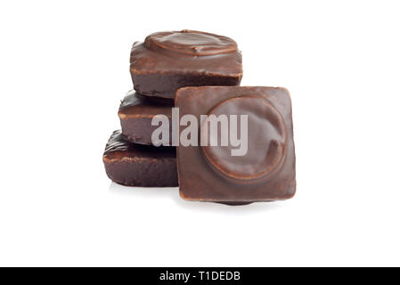 closeup small chocolate cakes Stock Photo