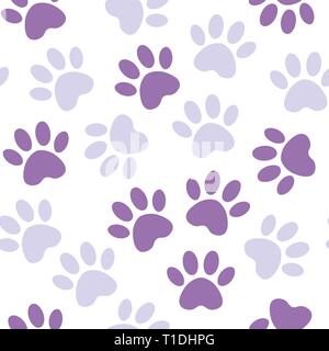 backdrop with silhouettes of cat or dog footprint. Paw print ...