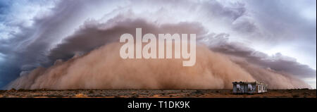 A massive Haboob dust storm in the desert near Wellton, Arizona, USA