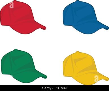 four colorful hat Stock Vector