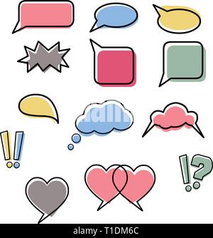 speech bubbles vector collection on white background Stock Vector