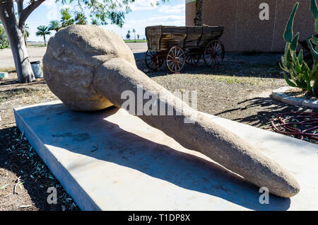 A sand spike at the Imperial Valley Pioneers Museum in the Imperial Valley California USA Stock Photo