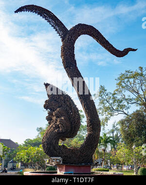 Battambang Peace Monument. A sculpture made of decommissioned weapons to mark the end of the civil war and an end to violence. Cambodia 03-12-2018 Stock Photo